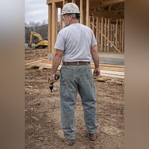 Carhartt Carpenter Pants Vintage Mens 36x28 Moss Green Dungaree Fit B11 MOS Work